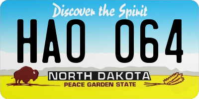 ND license plate HAO064