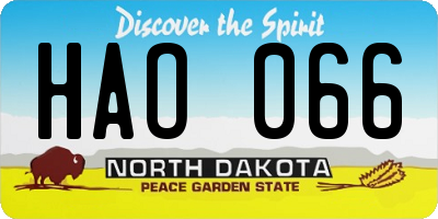 ND license plate HAO066