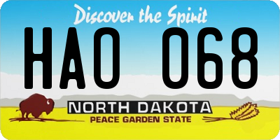 ND license plate HAO068