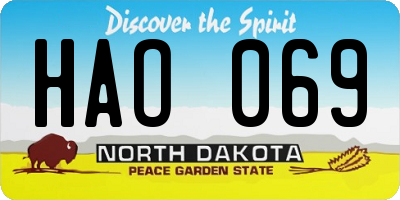 ND license plate HAO069