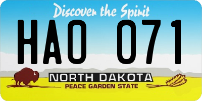 ND license plate HAO071