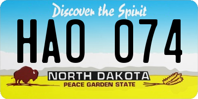 ND license plate HAO074