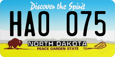 ND license plate HAO075