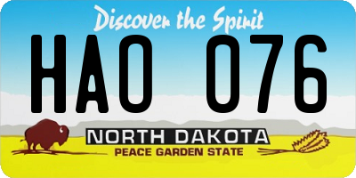 ND license plate HAO076