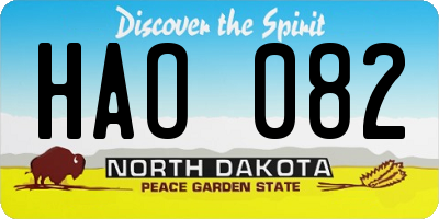 ND license plate HAO082