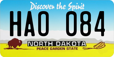 ND license plate HAO084