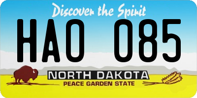 ND license plate HAO085