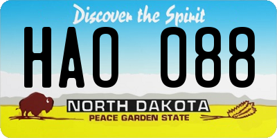 ND license plate HAO088