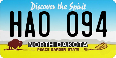 ND license plate HAO094