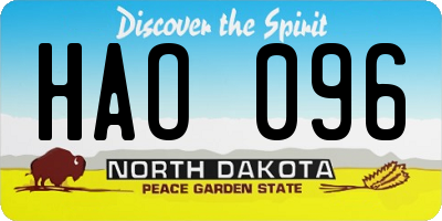 ND license plate HAO096