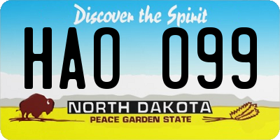 ND license plate HAO099