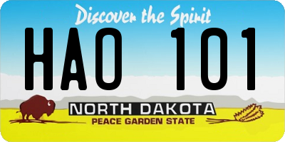 ND license plate HAO101