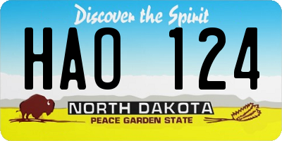 ND license plate HAO124