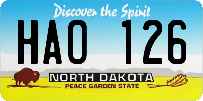 ND license plate HAO126