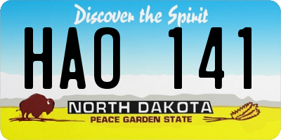 ND license plate HAO141
