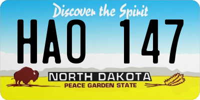 ND license plate HAO147
