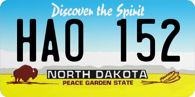 ND license plate HAO152
