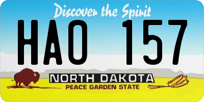 ND license plate HAO157