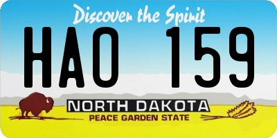 ND license plate HAO159