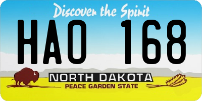 ND license plate HAO168