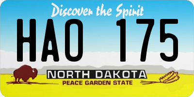 ND license plate HAO175