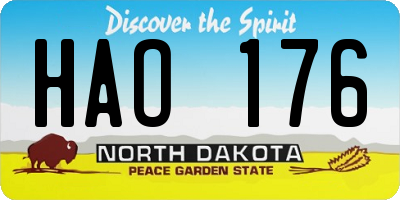 ND license plate HAO176