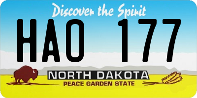 ND license plate HAO177