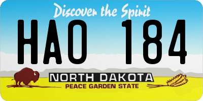 ND license plate HAO184