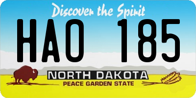 ND license plate HAO185