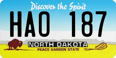 ND license plate HAO187