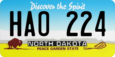 ND license plate HAO224