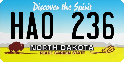 ND license plate HAO236