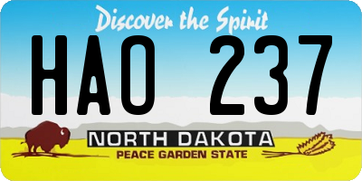 ND license plate HAO237
