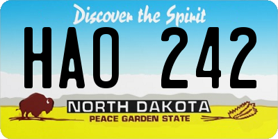 ND license plate HAO242