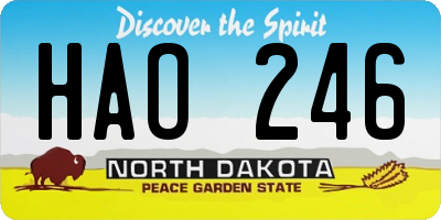 ND license plate HAO246