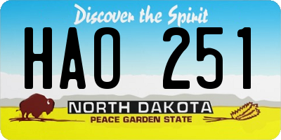 ND license plate HAO251