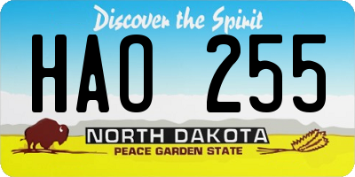 ND license plate HAO255