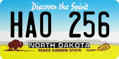 ND license plate HAO256