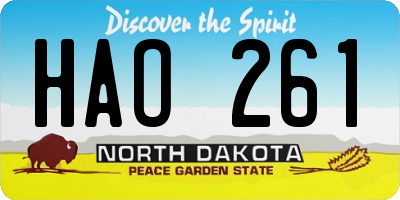 ND license plate HAO261