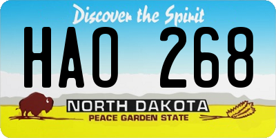 ND license plate HAO268