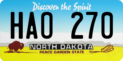 ND license plate HAO270