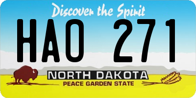 ND license plate HAO271
