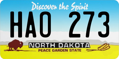 ND license plate HAO273