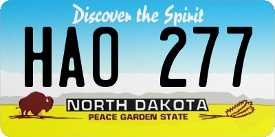 ND license plate HAO277