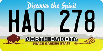 ND license plate HAO278