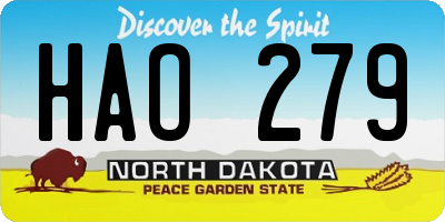 ND license plate HAO279
