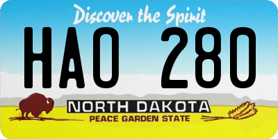 ND license plate HAO280
