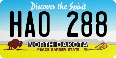 ND license plate HAO288