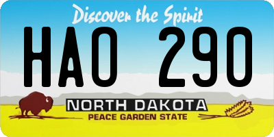 ND license plate HAO290