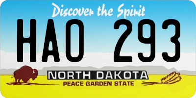 ND license plate HAO293